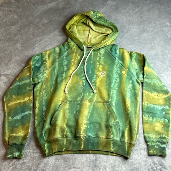 🎉HOST PICK🎉NWOT Big Bud Press Hand-Painted Sweats Hoodie Green Moss Unisex - Picture 4 of 13